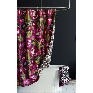 💕 MISSONI for Target floral passione and zig zag reversible shower curtain NEW